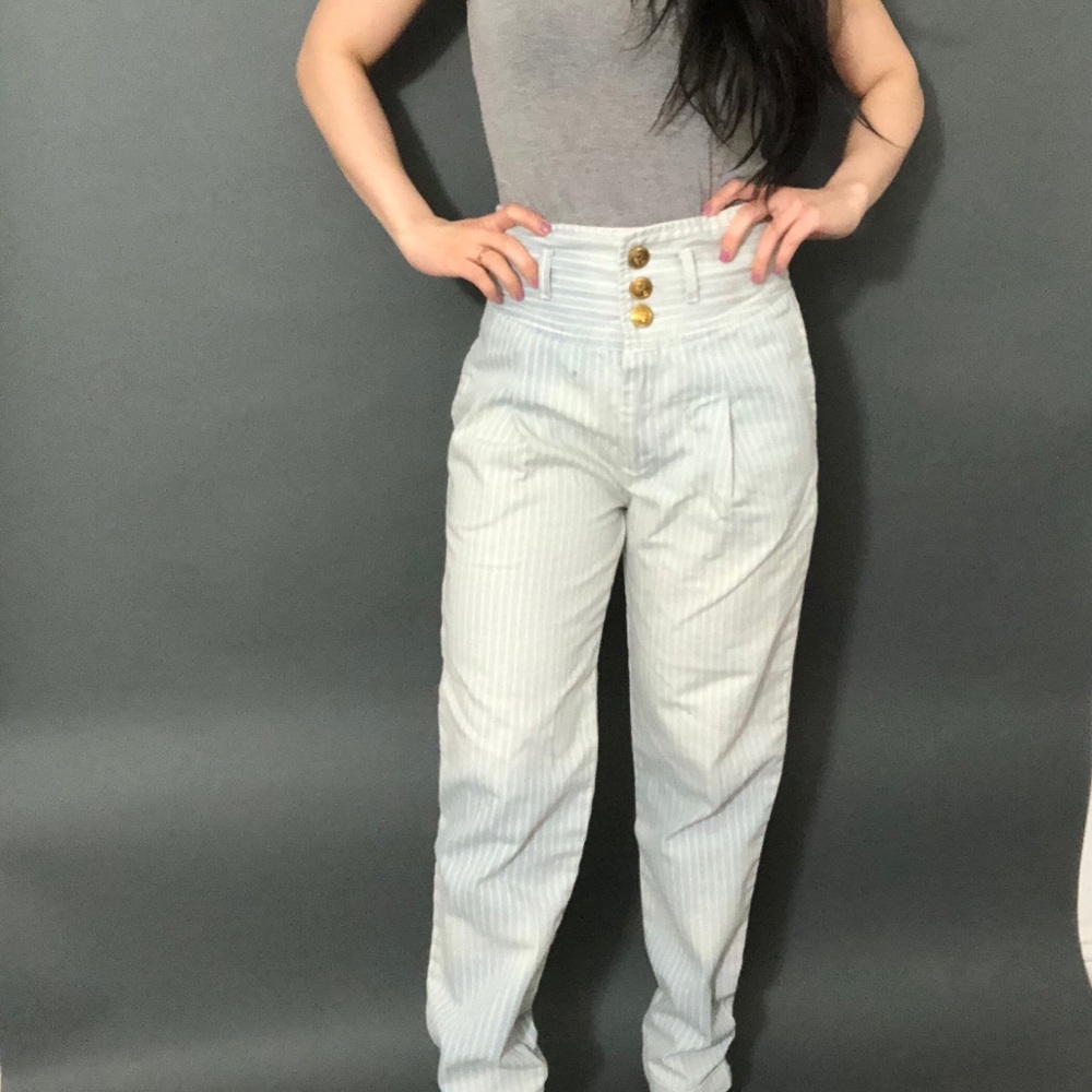 Pinstripe high waisted pants